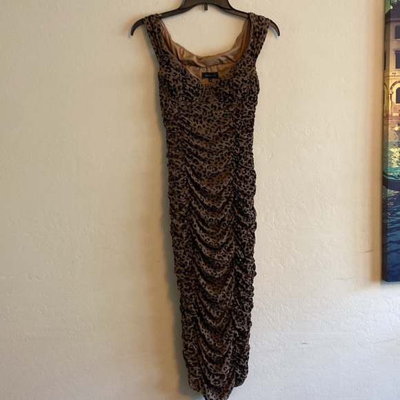 MAJORELLE Tabitha Midi Dress in Tan Leopard S - Picture 11 of 17